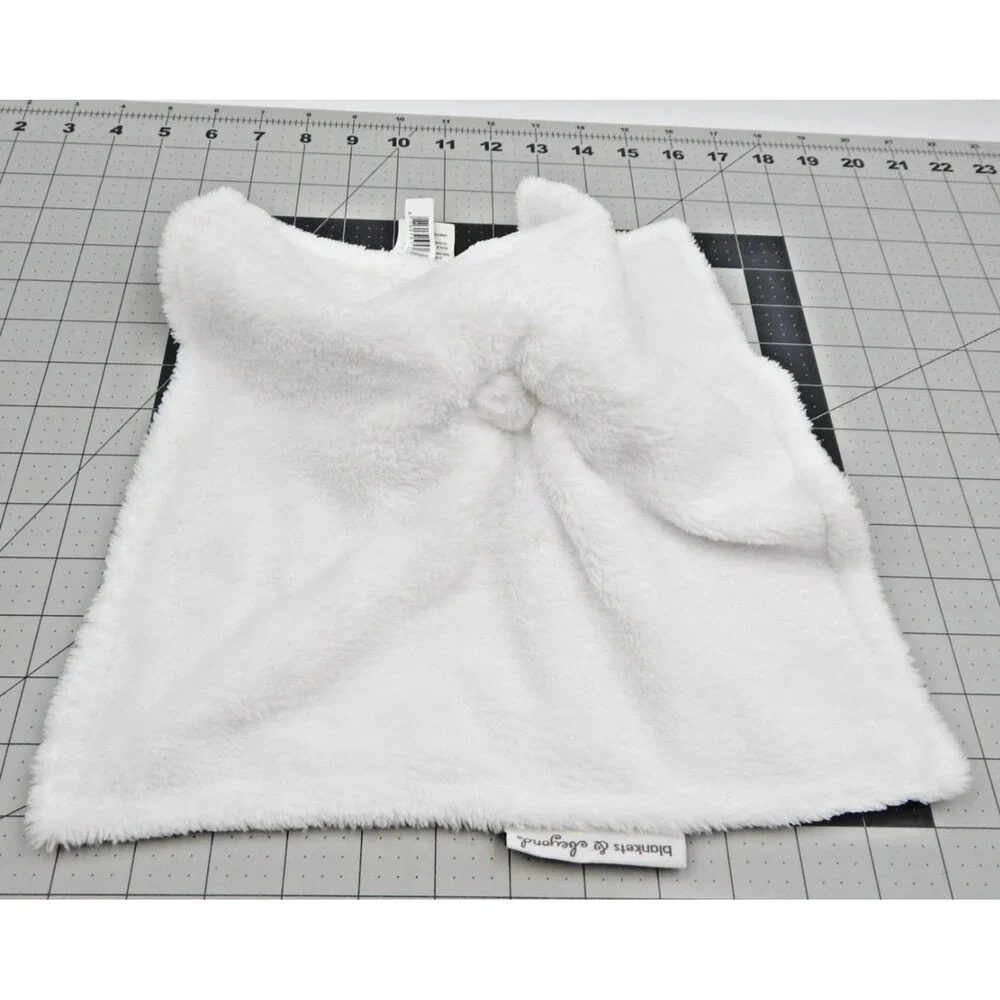 Blankets & Beyond White Pink Elephant Security Baby Blanket Plush Lovey Toy